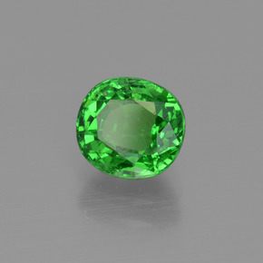 Grenat tsavorite vert naturelle coupe ovale, 1,51 ct, VS-SI