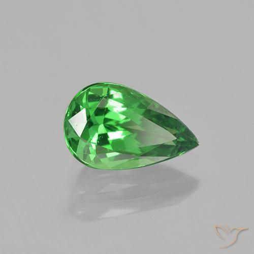 Grenat Tsavorite Vert clair naturelle En forme de poire, 1.17 ct, VS