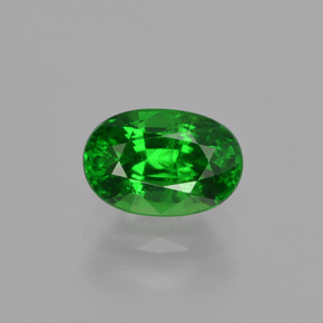 Grenat tsavorite vert naturelle coupe ovale, 1,15 ct, VS