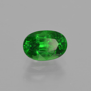 Grenat tsavorite vert naturelle coupe ovale, 1,15 ct, VS