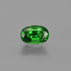 Grenat tsavorite vert naturelle coupe ovale, 1,02 ct, VS