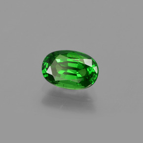 Grenat tsavorite vert naturelle coupe ovale, 1,02 ct, VS