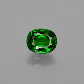 Grenat tsavorite vert naturelle coupe ovale, 1,01 ct, VS