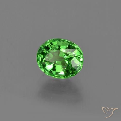 Grenat Tsavorite Vert Électrique naturelle ovale, 1.04 ct, VS