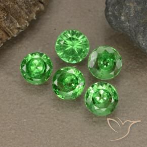 Achetez naturel 1.28ct Vert moyen Grenat Tsavorite gems, Coupe roude, En provenance Tanzanie chez GemSelect. En stock, livraison internationale!