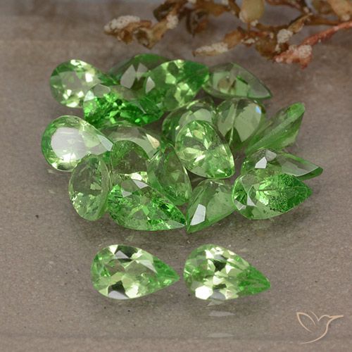 Achetez naturel 4,77ct vert grenat tsavorite gems, en forme de poire, en provenance tanzanie chez gemselect. en stock, livraison internationale!