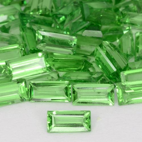 Grenat Tsavorite Vert éclatant naturelle Baquette, 0.11 ct, VS