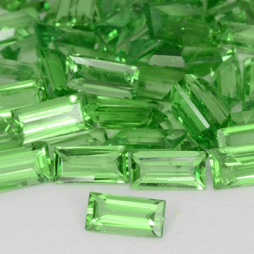 Grenat Tsavorite Vert éclatant naturelle Baquette, 0.11 ct, VS