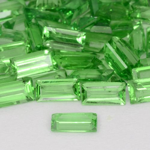 Grenat Tsavorite Vert éclatant naturelle Baquette, 0.11 ct, VS