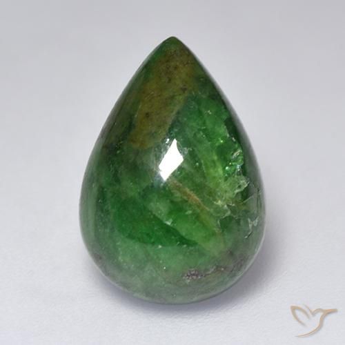 8.71ct Naturel Forêt verte Grenat Tsavorite, En forme de poire, Opaque