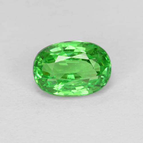 Grenat tsavorite vert naturelle coupe ovale, 1,15 ct, VS