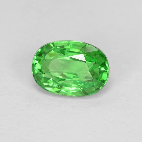 Grenat tsavorite vert naturelle coupe ovale, 1,15 ct, VS