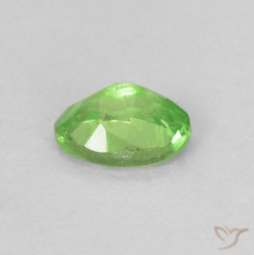 Grenat tsavorite vert naturelle coupe ovale, 0,20 ct, VS