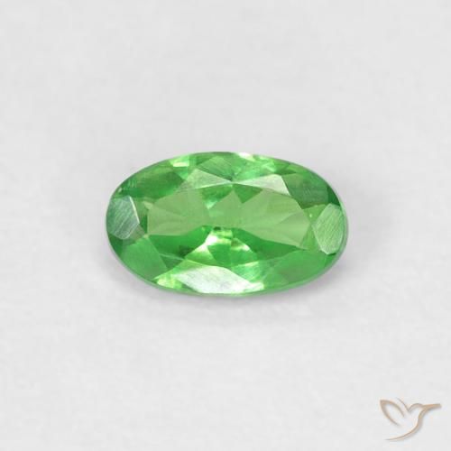 Grenat Tsavorite Vert éclatant naturelle ovale, 0.26 ct, VVS-VS
