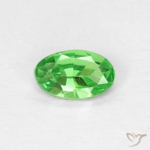 Grenat tsavorite vert naturelle coupe ovale, 0,22 ct, VVS