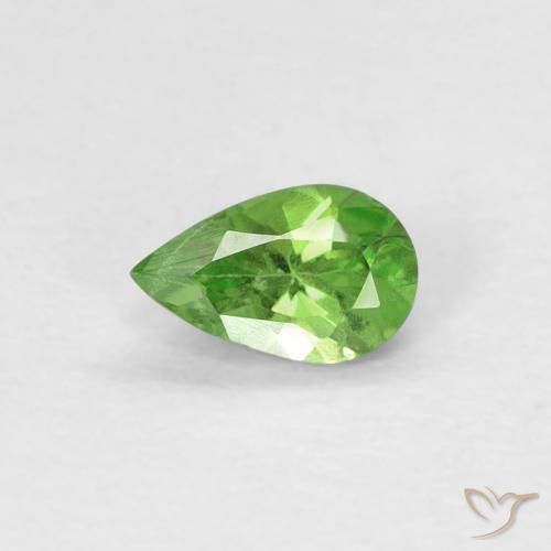 0.26ct Naturel Vert éclatant Grenat Tsavorite, En forme de poire, VVS-VS