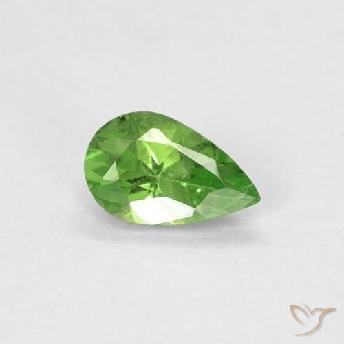 Grenat Tsavorite Vert éclatant naturelle En forme de poire, 0.26 ct, VVS-VS
