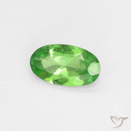 Grenat tsavorite vert naturelle coupe ovale, 0,22 ct, VS