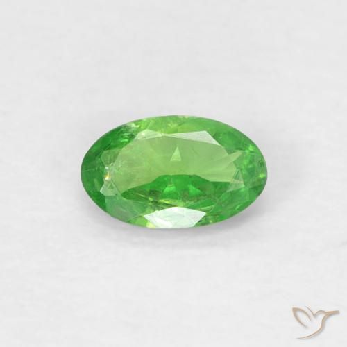 Grenat tsavorite vert vif naturelle coupe ovale, 0,24 ct, VS