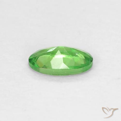 Grenat tsavorite vert vif naturelle coupe ovale, 0,24 ct, VS
