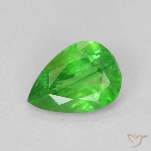 0.82ct Naturel Vert éclatant Grenat Tsavorite, En forme de poire, VS-SI