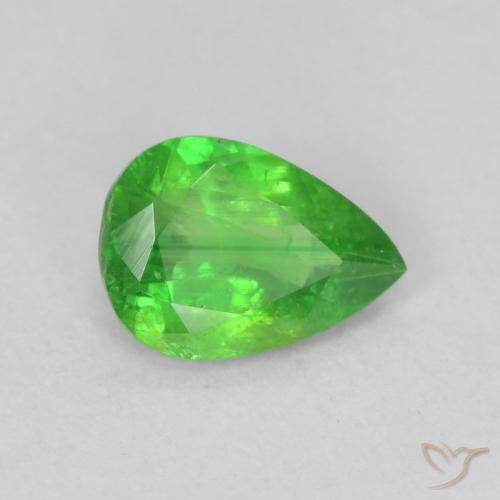 Grenat Tsavorite Vert éclatant naturelle En forme de poire, 0.82 ct, VS-SI