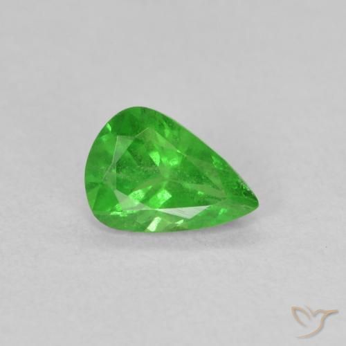 0.69ct Naturel Vert Électrique Grenat Tsavorite, En forme de poire, VS-SI