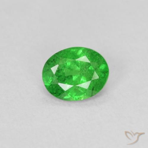 Grenat Tsavorite Vert moyen naturelle ovale, 0.74 ct, VS-SI