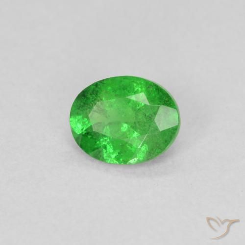 Grenat Tsavorite Vert moyen naturelle ovale, 0.74 ct, VS-SI