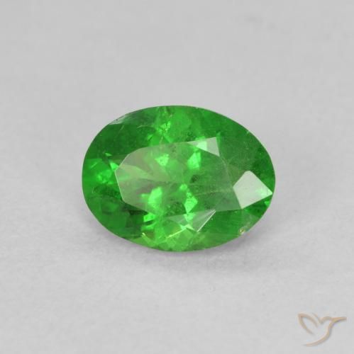 Grenat Tsavorite Vert Électrique naturelle ovale, 1.10 ct, VS-SI