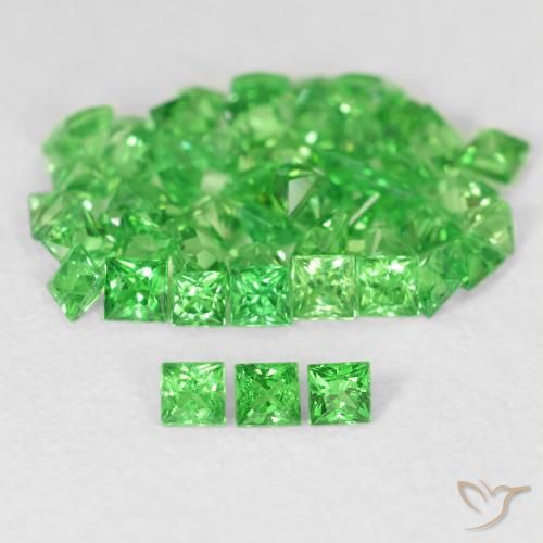 2.13ctw Naturel Vert éclatant Grenat Tsavorite, Carré, VS