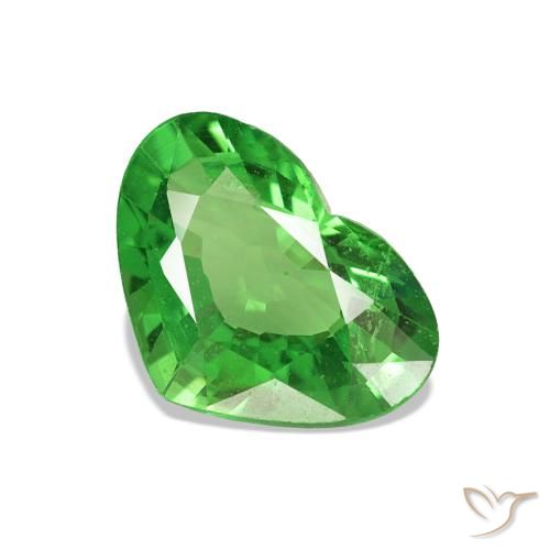 Grenat Tsavorite Vert clair naturelle Forme de coeur, 1.44 ct, VVS-VS