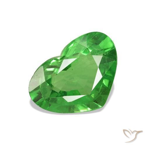 Grenat Tsavorite Vert clair naturelle Forme de coeur, 1.44 ct, VVS-VS