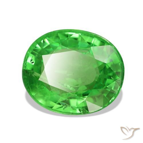 Grenat Tsavorite Vert Électrique naturelle Coupe ovale, 3.72 ct, VS-SI