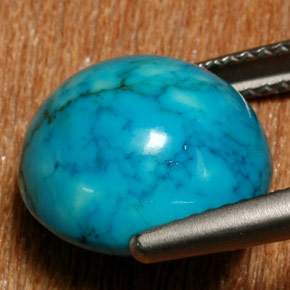 Turquoise bleue naturelle coupe ovale, 8,98 ct, opaque