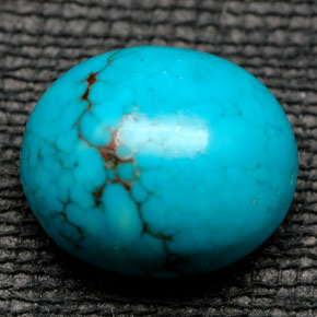 Turquoise bleue naturelle coupe ovale, 6,28 ct, opaque