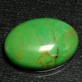 Turquoise vert naturelle coupe ovale, 6,57 ct, opaque
