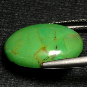 Turquoise vert naturelle coupe ovale, 6,57 ct, opaque