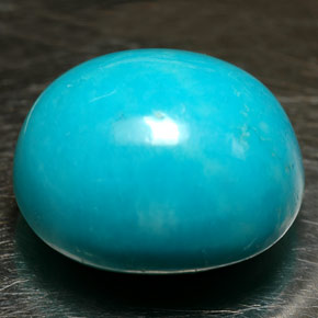 Turquoise bleue naturelle coupe ovale, 12,16 ct, opaque