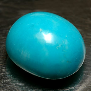 Turquoise bleue naturelle coupe ovale, 12,16 ct, opaque