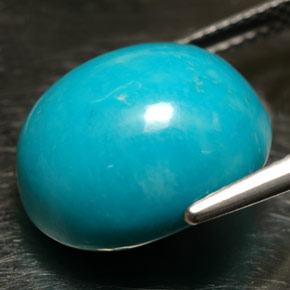 Turquoise bleue naturelle coupe ovale, 12,16 ct, opaque