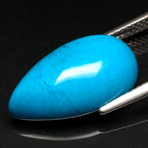 Turquoise Bleu naturelle En forme de poire, 9.10 ct, Opaque