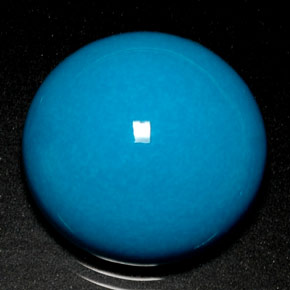 Turquoise Bleu naturelle Coupe roude, 21.96 ct, Opaque