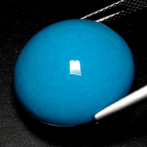 Turquoise Bleu naturelle Coupe roude, 21.96 ct, Opaque