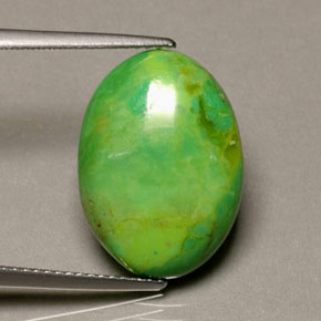 Turquoise vert naturelle coupe ovale, 5,72 ct, opaque