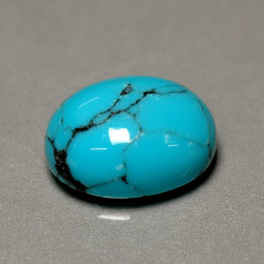 Turquoise bleue naturelle coupe ovale, 1,93 ct, opaque