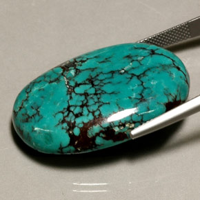 Turquoise Bleu naturelle Coupe ovale, 40.51 ct, Opaque