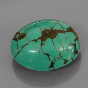 Turquoise vert naturelle coupe ovale, 15,63 ct, opaque