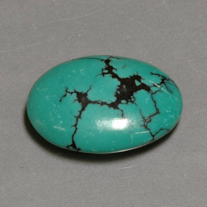Turquoise vert naturelle coupe ovale, 12,26 ct, opaque