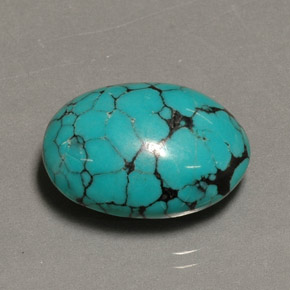 Turquoise bleue naturelle coupe ovale, 12,98 ct, opaque